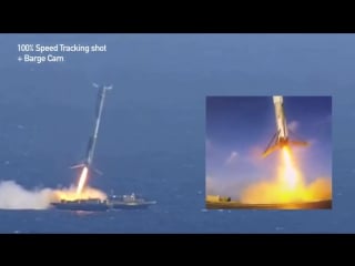 Spacex crs 6 barge landing attempt synchronized cameras with zoom closeup