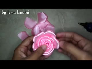 Diy tutorial membuat bunga mawar dari pita satin