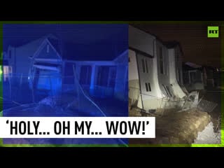 Houses slide off hill in utah, prompting evacuations