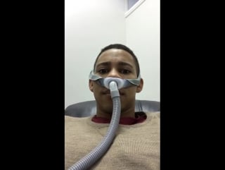 Snapchat just found out i have sleep apnea so i might have to sleep with this every night to breathe lols