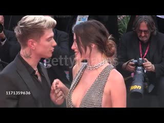 Bella thorne, benjamin mascolo on the red carpet for the joker in venice