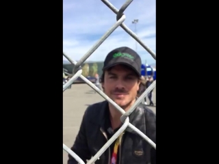 So my sister @taylorpeiton met @iansomerhalder at nascar and she knows how much jade and i love him so she got this video for us