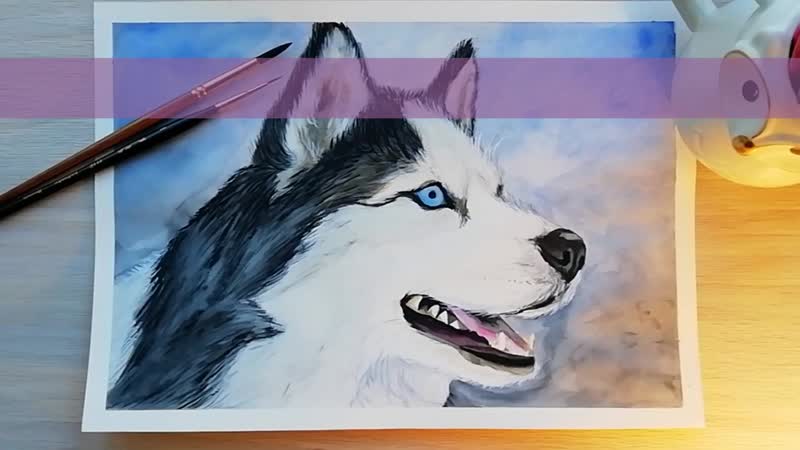 Tania orlova 🐶how to draw a dog 🐶как нарисовать молодые watercolor dog секс акварелью (720p) mp4