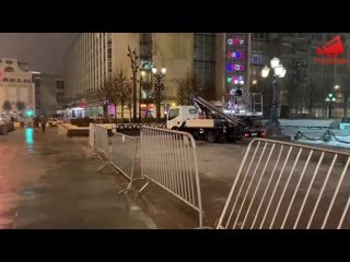 Пушкинская площадь после протестов 23 января в москве