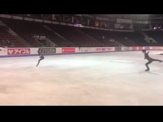 Alexandra trusova 4t with yuzuru hanyu skate canada 2019