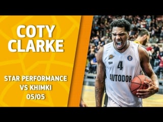 Star perfomance coty clarke vs khimki 30 pts, 8 ast, 7 reb 32 eff