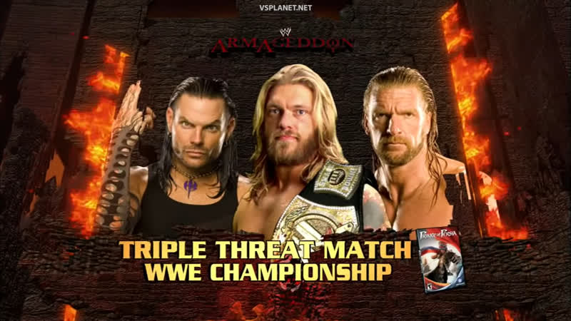 Jeff hardy vs edge (c) vs triple h wwe championship match wwe armageddon 2008