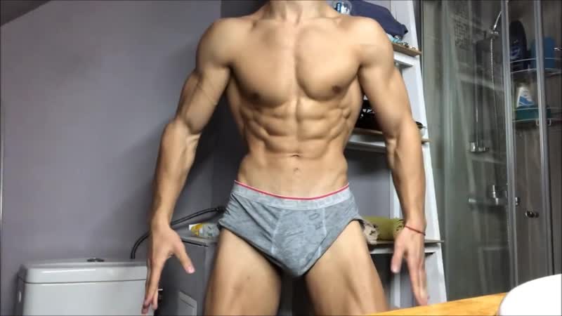 Punching porn video – Totally shredded almost skinny flex and gut punching