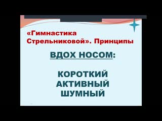 Упражнения гимнастики стрельниковой