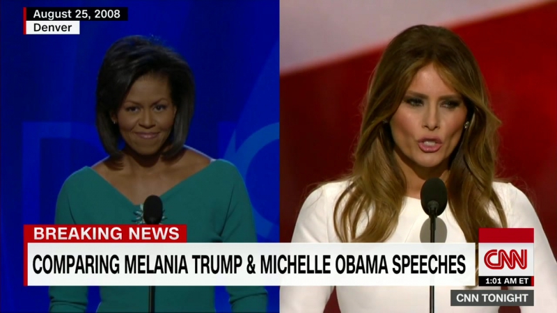 Comparing melania trump and michelle obamas speeches