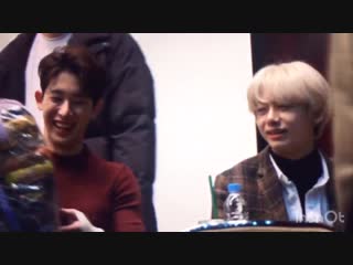 Wonho cute reaction when monbebe gave him lot of ramen ft hyungwon who’s staring on it like a jealous porn djdjfjd