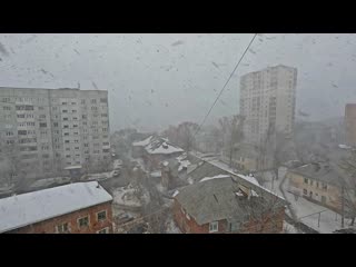 Самару 21 марта внезапно накрыла снежная буря