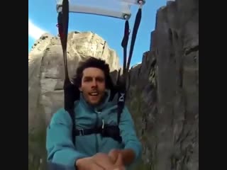 Selfie catapult jumping in norway😱🇳🇴 tag your crazy friends!! above the fjords at preikestolen #norge video by tancrede