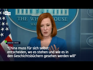 Psaki "china muss für sich selbst entscheiden, wo es stehen und wie es in den geschichtsbüchern gesehen werden will"