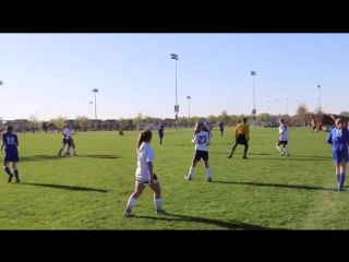 Referee does the splits to avoid interfering with the ball