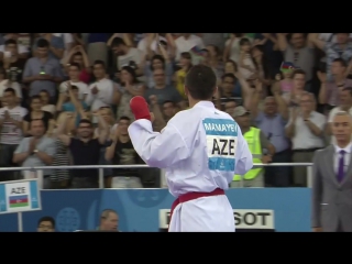 Aykhan mamayev wins a home gold in the 84kg kumite karate baku 2015 european games