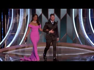 Priyanka chopra and nick jonas presenting at the goldenglobes