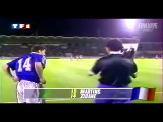 Zinedine zidane memorable international debut for france (scored 2 goals in 3 minutes)