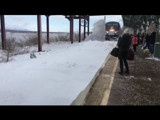 Amtrak snow mo collision