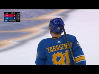 Tarasenko's game tying ppg oct 6, 2018