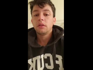 Porn male pornstar with a sex face making a live streaming on instagram