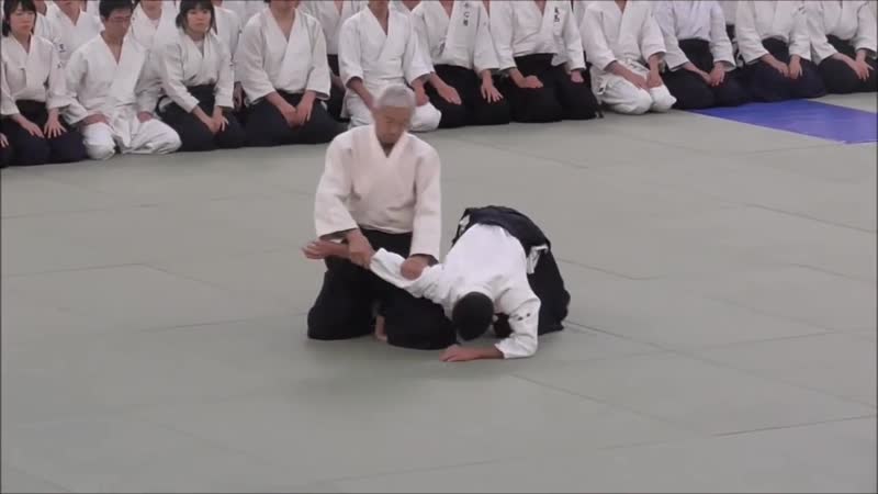 Doshu moriteru ueshiba sensei at the 58th all japan student aikido demonstration