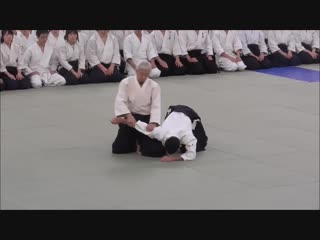 Doshu moriteru ueshiba sensei at the 58th all japan student aikido demonstration