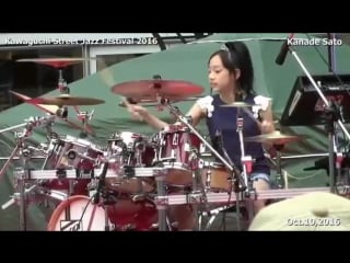 Todays spotlight top female rock fusion drummer japanese extraordinaire 18 yr old kanade sato! [360p]