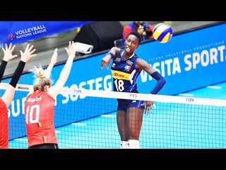 Top 10 powerful volleyball spikes by paola ogechi egonu womens vnl 2019