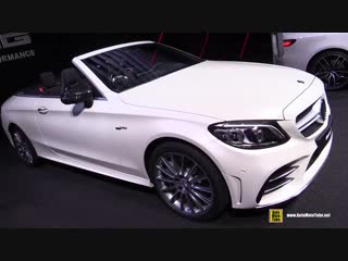 2019 mercedes amg c43 4matic cabrio exterior and interior walkaround 2018 paris motor show