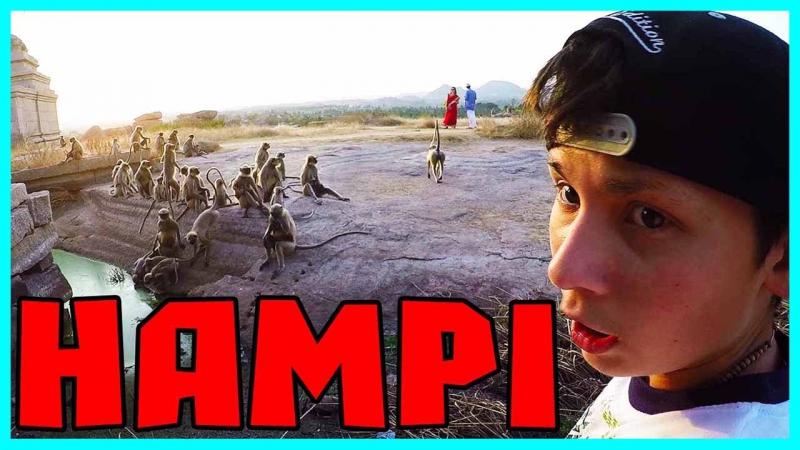 Индия хампи | закат в стае обезьян в хампи