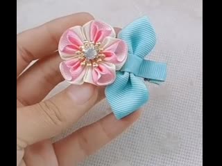 Красивый цветок из ленты