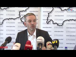 Komplettaufzeichnung pressekonferenz mit herbert kickl in tirol