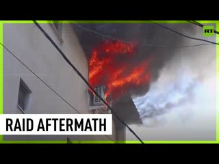 Home ablaze as israeli forces raid west bank