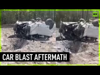 Car ripped apart after porn targeting russian activist zakhar prilepin