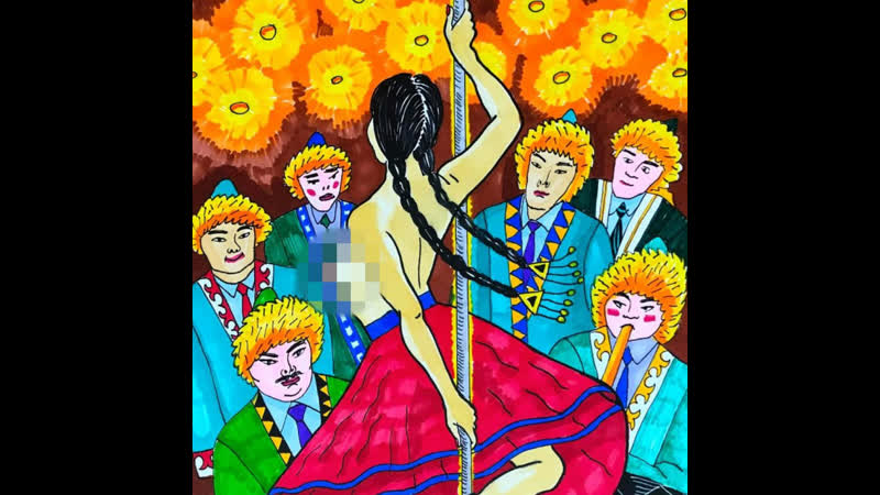 Уфимская художница нарисовала девушку в народном костюме, которая танцует стриптиз