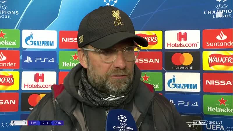 "the second goal was world class" jurgen klopp post match interview after 2 0 win vs porto
