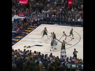 Bojan bogdanovic lets it fly from the corner for the @utahjazz tissotbuzzerbeater!