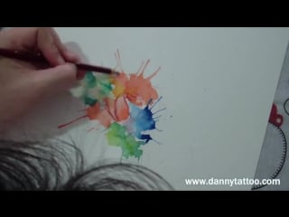 Desenho rosa aquarelada watercolor drawing danny tattoo