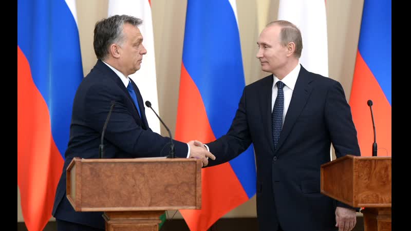Élő vlagyimir putyin és orbán viktor sajtótájékoztatója moszkvából