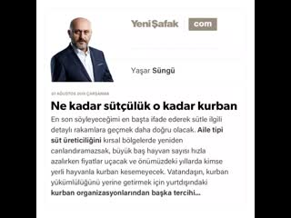 Yaşar süngü ne kadar sütçülük o kadar kurban 07 08 2019 mp4