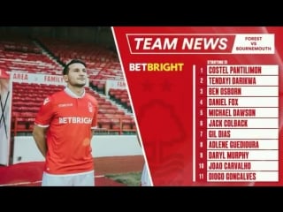 Here is todays nffc team