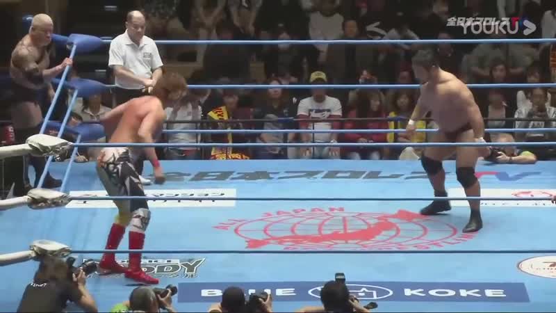 Daisuke sekimoto & the bodyguard vs kento miyahara & yuma aoyagi (ajpw real world tag league 2019 tag 7)