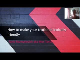 Tania razmyslovich how to make your textbook lexically friendly