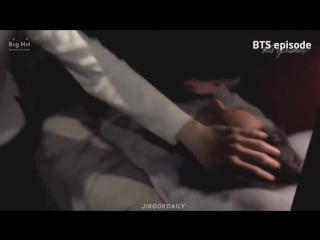 Jimin petting jungoo’s hair and caressing his face (