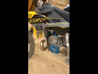 @mikealessi 800 yz325 with @esr motor and @joshmosiman on the handlebars