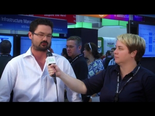 Cisco roving reporter lauren malhoit talks with the infamous joe onisick at vmworld 2014