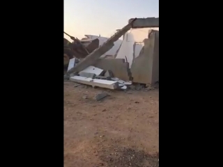 Palestinian home being demolished this morning by israeli forces in the village of zarnouk in occupied al naqab