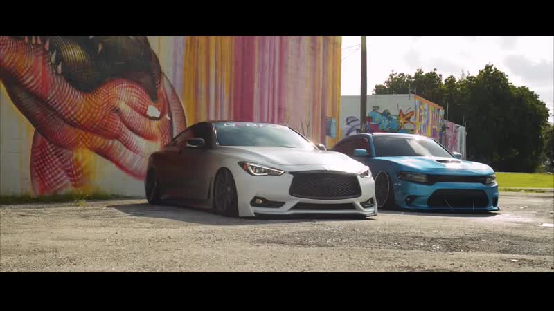 Chasing dorian off miami | stanced dodge charger and infiniti q60 | perfect stance