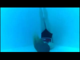 Almost drowning girl hogtied underwater pool part 2